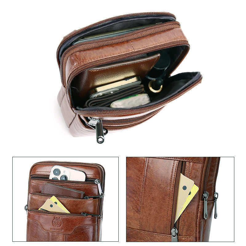 Premium full-grain leather crossbody bag-large capacity & timeless style