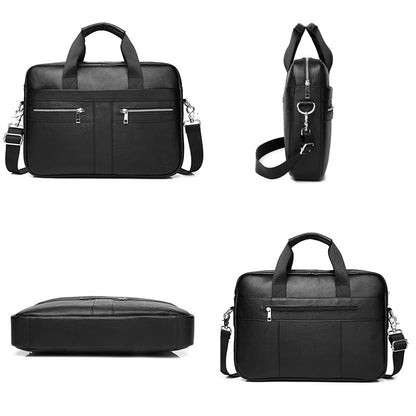 Luxury full-grain leather briefcase-16 "executive laptop bag for men