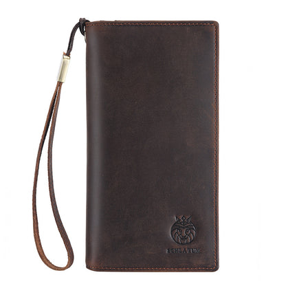 Vintage Crazy Horse Leather RFID Wallet – Secure & Stylish