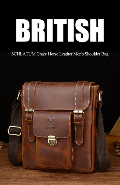 Handcrafted Crazy Horse Leather Shoulder Bag – Rugged Elegance & Timeless Durability