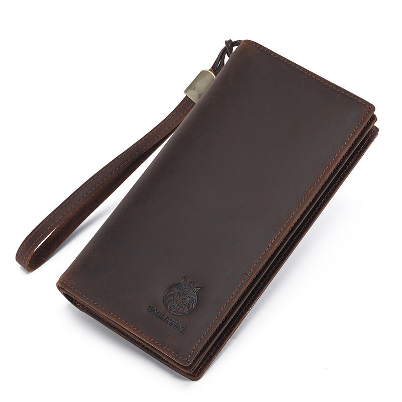 Vintage Crazy Horse Leather RFID Wallet – Secure & Stylish