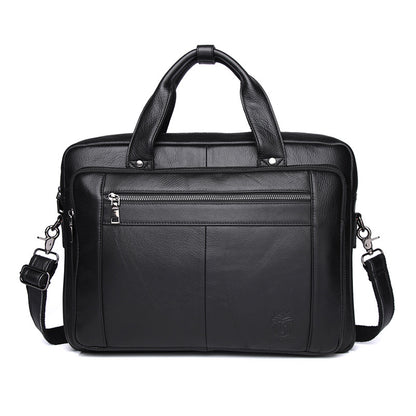 Luxury Full-Grain Leather Business Briefcase – 16" Laptop Bag for Men