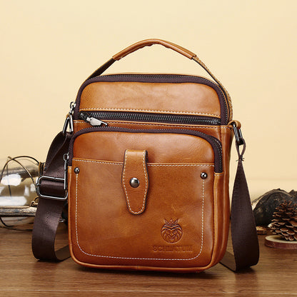 Premium full-grain leather men's crossbody bag-Timeless & durable