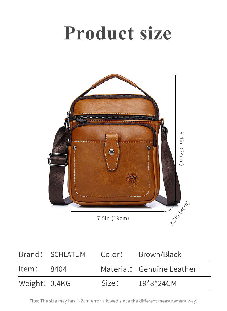 Premium full-grain leather men's crossbody bag-Timeless & durable