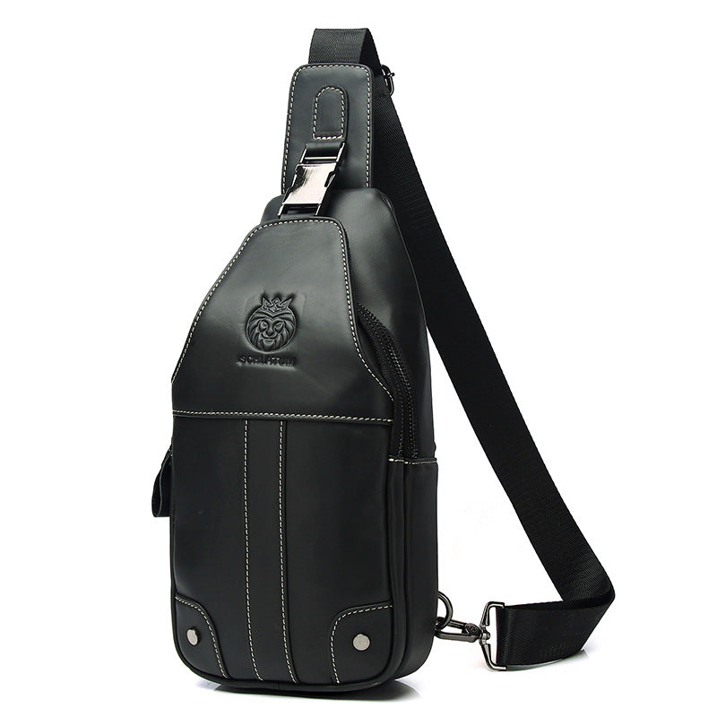 Premium genuine leather sling bag-hands-free chest pack for everyday carry