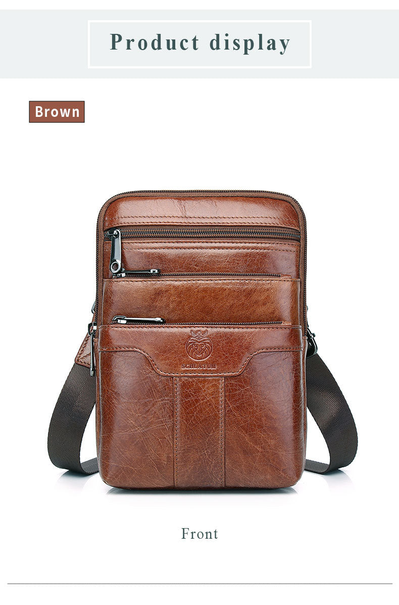 Premium full-grain leather crossbody bag-large capacity & timeless style