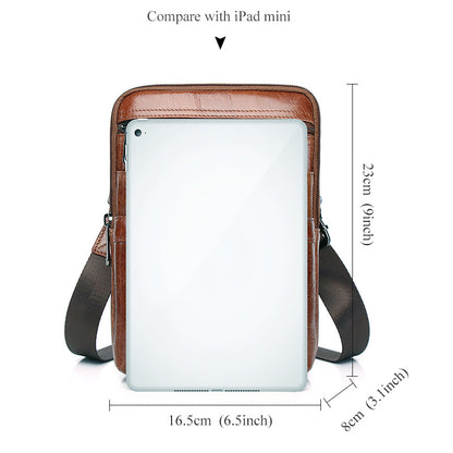 Premium full-grain leather crossbody bag-large capacity & timeless style