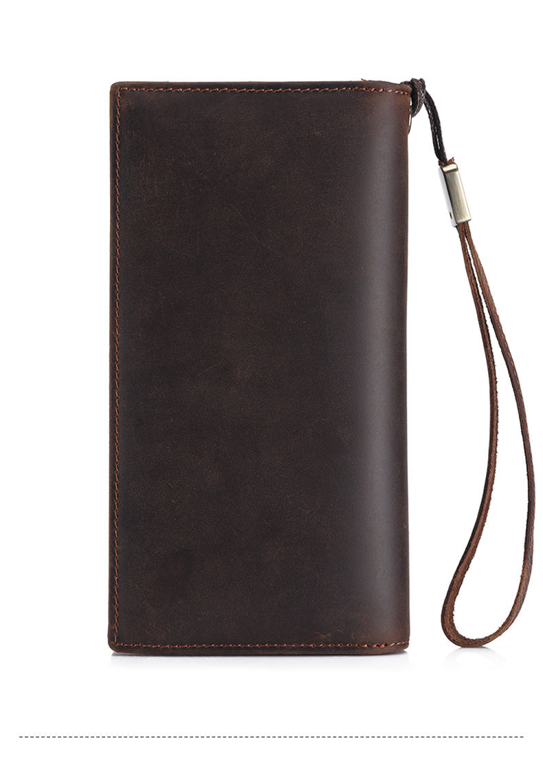 Vintage Crazy Horse Leather RFID Wallet – Secure & Stylish