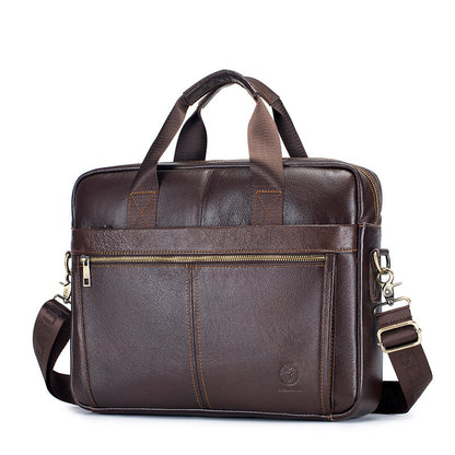 Premium full-grain leather briefcase-15.6 "business laptop bag for executives