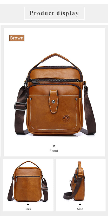 Premium full-grain leather men's crossbody bag-Timeless & durable