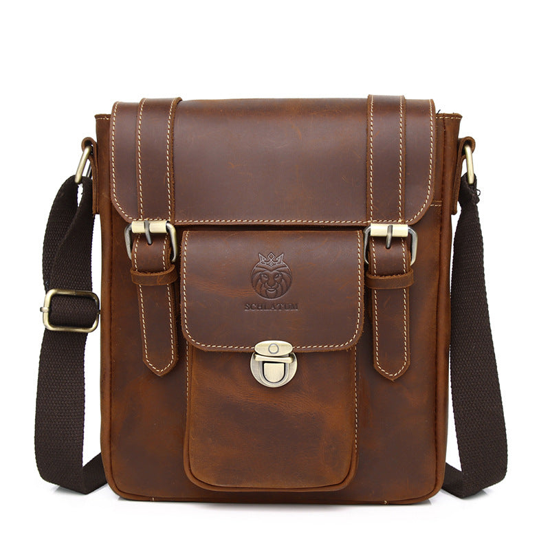 Handcrafted Crazy Horse Leather Shoulder Bag – Rugged Elegance & Timeless Durability