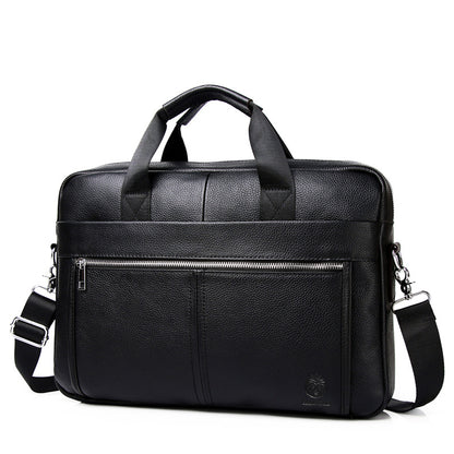 Premium full-grain leather briefcase-15.6 "business laptop bag for executives