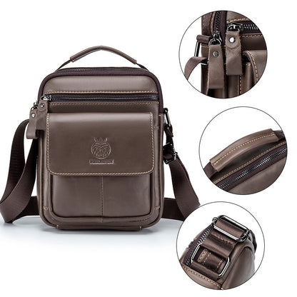 Premium Top-Grain Leather Men's Crossbody Bag – Stylish & Compact Shoulder Bag