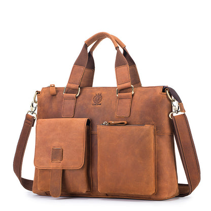 Shileton Leather Briefcase – Vintage, Durable & Laptop-Friendly