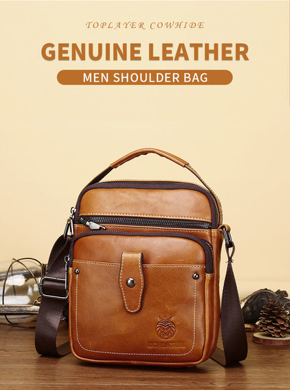 Premium full-grain leather men's crossbody bag-Timeless & durable