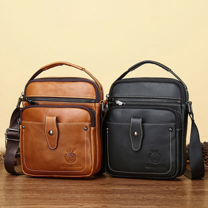 Premium full-grain leather men's crossbody bag-Timeless & durable