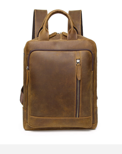 Luxury leather backpack-100% crazy horse leather, travel & Business essential