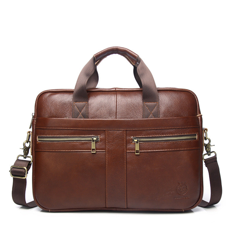 Luxury full-grain leather briefcase-16 "executive laptop bag for men