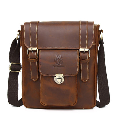 Handcrafted Crazy Horse Leather Shoulder Bag – Rugged Elegance & Timeless Durability