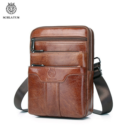 Premium full-grain leather crossbody bag-large capacity & timeless style