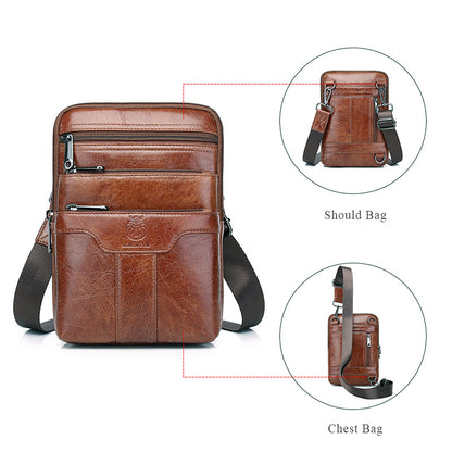 Premium full-grain leather crossbody bag-large capacity & timeless style