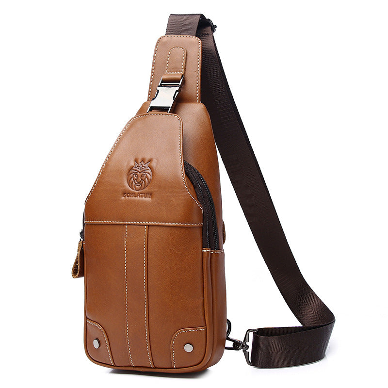 Premium genuine leather sling bag-hands-free chest pack for everyday carry