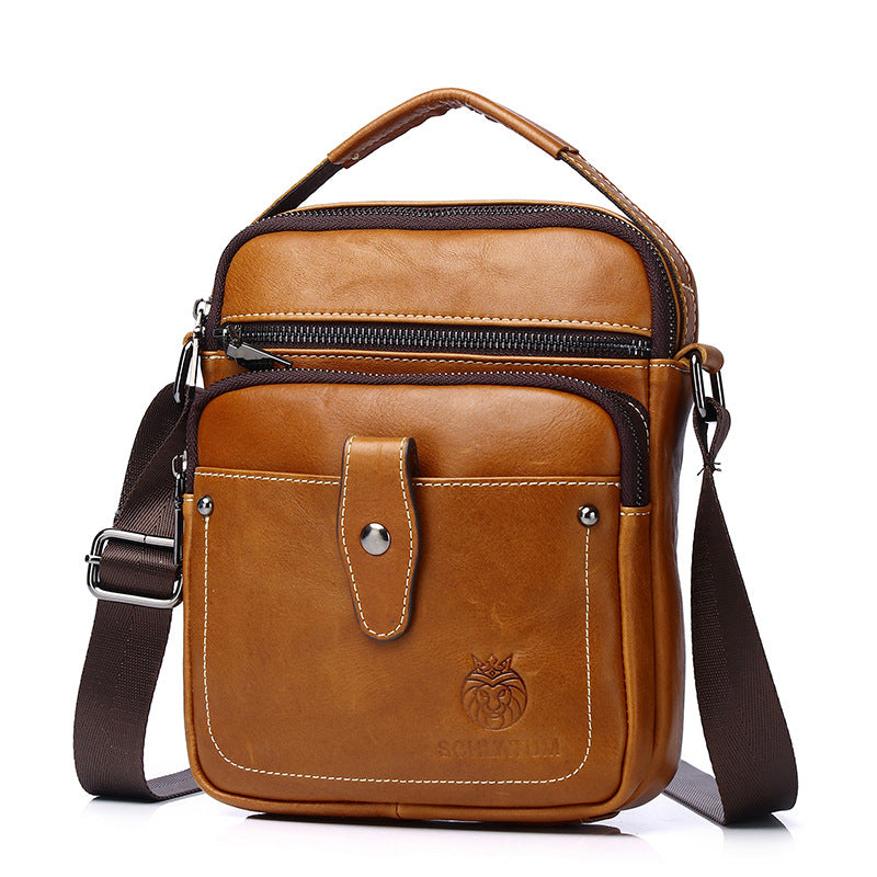 Premium full-grain leather men's crossbody bag-Timeless & durable