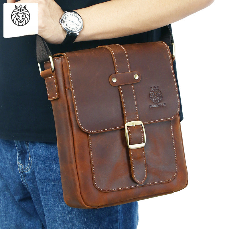 Vintage Full-Grain Leather Messenger Bag – Rugged, Stylish & Durable