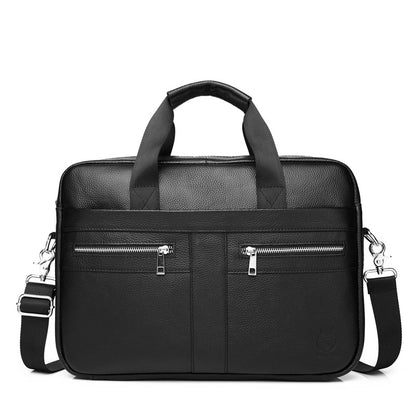 Luxury full-grain leather briefcase-16 "executive laptop bag for men